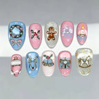 Press-On Nail Set 10-Piece Festive Designs Glossy Finish