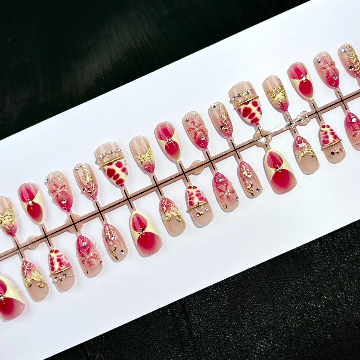 Press-On Nail Set 19 Unique Designs Peel & Stick