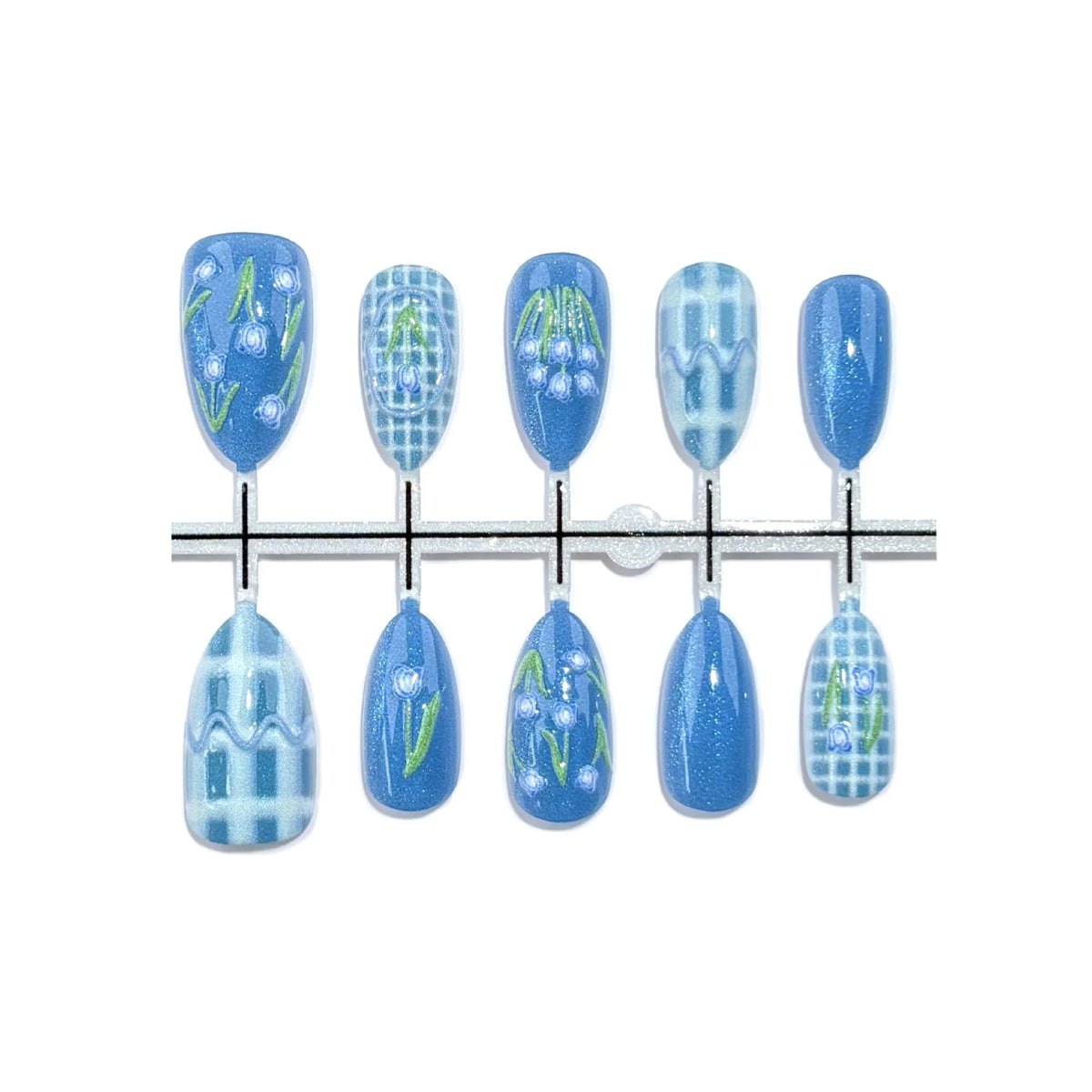 Press-On Nail Set 20-Piece Peel-And-Stick Artistic Designs