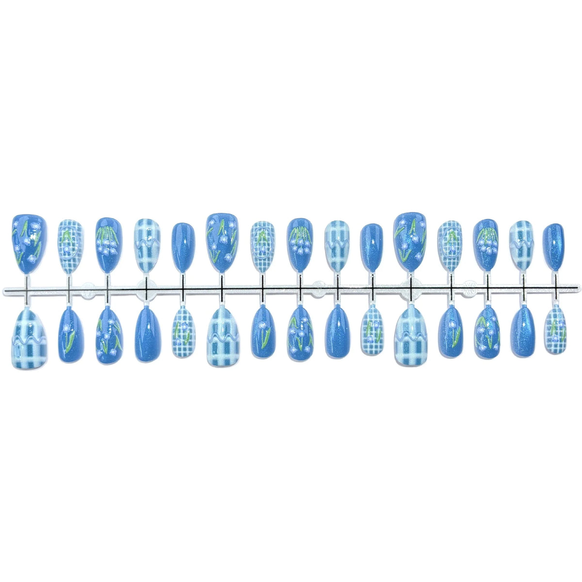 Press-On Nail Set 20-Piece Peel-And-Stick Artistic Designs