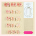 Press-On Nail Set 21-Piece Self-Adhesive Floral Jewel Accents