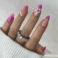 Press-On Nail Set 24 Piece Floral & Geometric