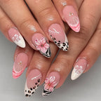 Press-On Nail Set 24-Piece Floral & Leopard