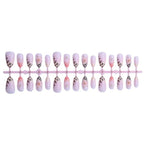 Press-On Nail Set 24-Piece Floral & Leopard Glue Included