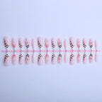 Press-On Nail Set 24-Piece Floral & Leopard Glue Included