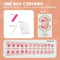Press-On Nail Set 24 Piece Floral Reusable Salon Finish