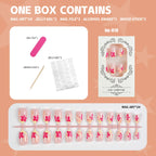 Press-On Nail Set 24 Piece Floral Reusable Salon Finish