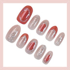 Press-On Nail Set 24-Piece Glitter Adhesive Strips