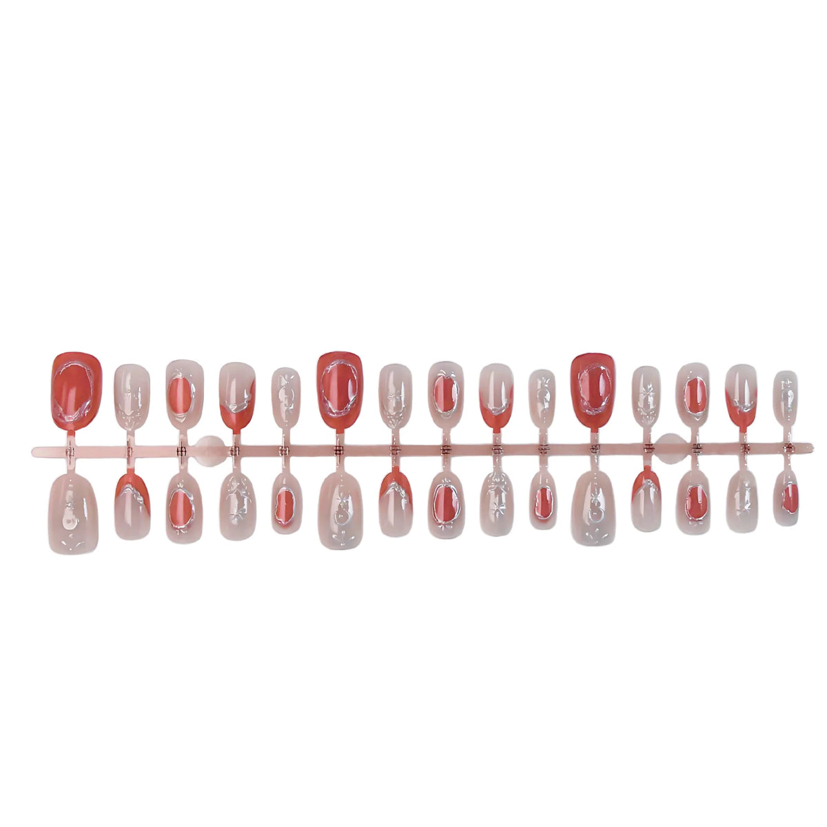 Press-On Nail Set 24-Piece Glitter Adhesive Strips