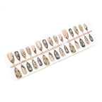 Press-On Nail Set 24-Piece Green Floral Reusable