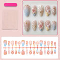 Press-On Nail Set 24-Piece Reusable Flower & Shell