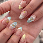 Press-On Nail Set 24-Piece Self-Adhesive Floral & Gradient