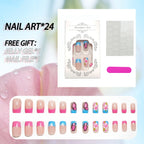 Press-On Nail Set 24 Pieces Floral & Butterfly