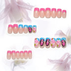 Press-On Nail Set 24 Pieces Floral & Butterfly