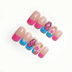 Press-On Nail Set 24 Pieces Floral & Butterfly
