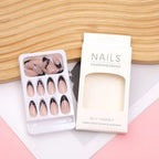 Press-On Nail Set 24 Pieces Peel-And-Stick Black Tip