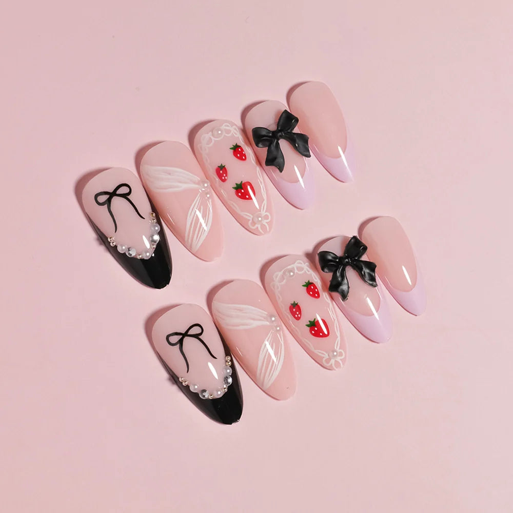Press-On Nail Set 24 Pieces With Glue Comfortable Fit