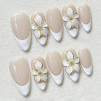 Press-On Nail Set 24 Sizes Floral Accents & Glitter