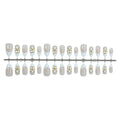 Press-On Nail Set 24 Sizes Floral Accents & Glitter