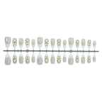 Press-On Nail Set 24 Sizes Floral Accents & Glitter