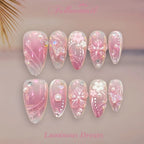 Press-On Nail Set 30-Piece Floral Adhesive & Tools