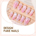 Press-On Nail Set 30-Piece Floral Adhesive & Tools