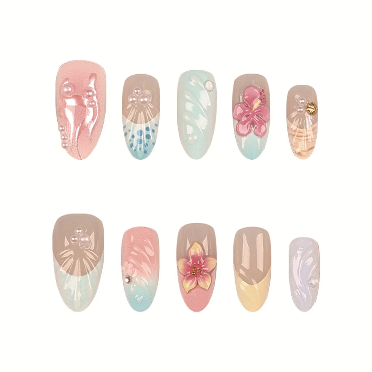 Press-On Nail Set 30 Pieces With Glue & File