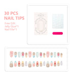 Press-On Nail Set 30 Pieces With Glue & File