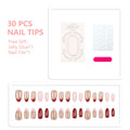 Press-On Nail Set 30 Tips Jelly Glue & File