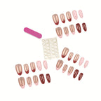 Press-On Nail Set 30 Tips Jelly Glue & File
