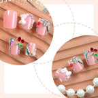 Press-On Nail Set 3D Crystal Multiple Sizes