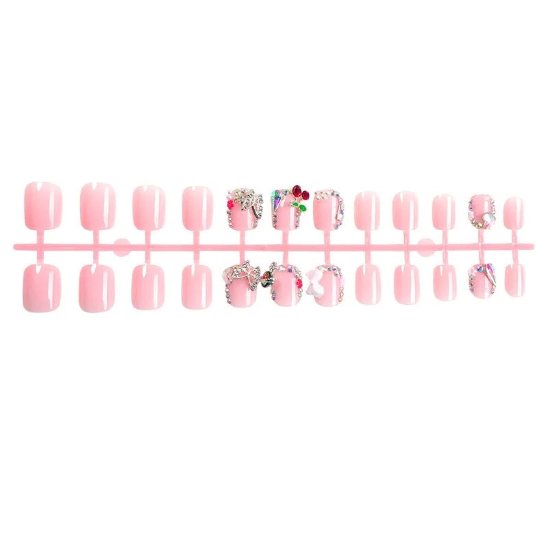 Press-On Nail Set 3D Crystal Multiple Sizes