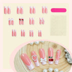 Press-On Nail Set 3D Embellished Easy Application & Reusable