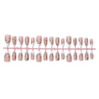 Press-On Nail Set 3D Embellished Gold Accents Long-Lasting
