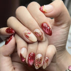 Press-On Nail Set 3D Embellished Long-Lasting Easy Application