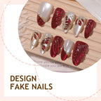 Press-On Nail Set 3D Embellished Long-Lasting Easy Application