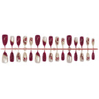 Press-On Nail Set 3D Embellished Long-Lasting Easy Application