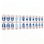 Press-On Nail Set 3D Embellished Self-Adhesive Long-Lasting
