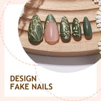 Press-On Nail Set 3D Embellished Self-Adhesive & Reusable