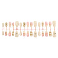 Press-On Nail Set 3D Embellishments & Gold Accents