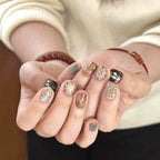 Press-On Nail Set 3D Floral Accents Easy Application