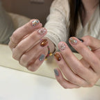Press-On Nail Set 3D Floral Accents Easy Application