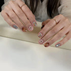Press-On Nail Set 3D Floral Accents Easy Application