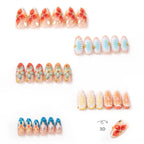 Press-On Nail Set 3D Floral Acrylic Easy Application