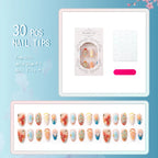 Press-On Nail Set 3D Floral Acrylic Easy Application