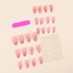 Press-On Nail Set 3D Floral Acrylic Ready To Wear