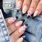 Press-On Nail Set 3D Floral Dots Easy Application