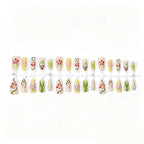 Press-On Nail Set 3D Floral Embellishments Adhesive Included