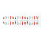 Press-On Nail Set 3D Floral Glossy Finish Easy Application