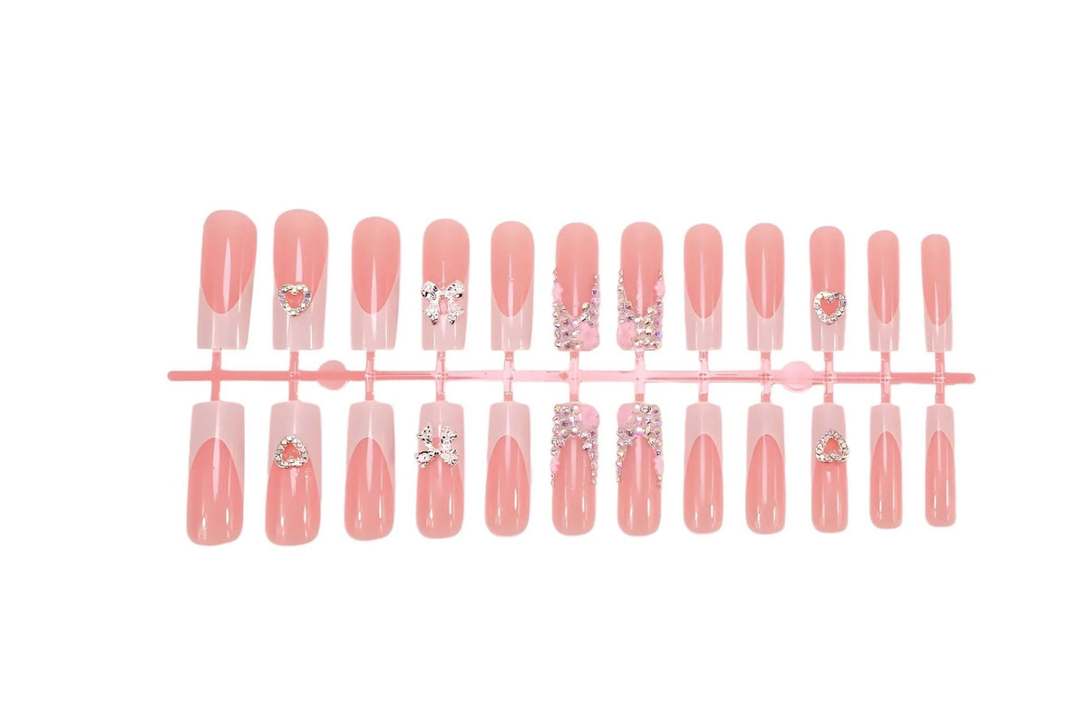 Press-On Nail Set 3D Floral Long-Lasting & Flexible